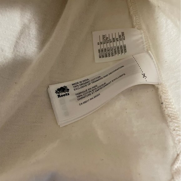 Roots White Cream Lightweight Sweater with Hood Large - Picture 4 of 5